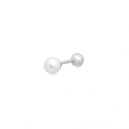 Kolczyki z perłą 4 mm, srebrny